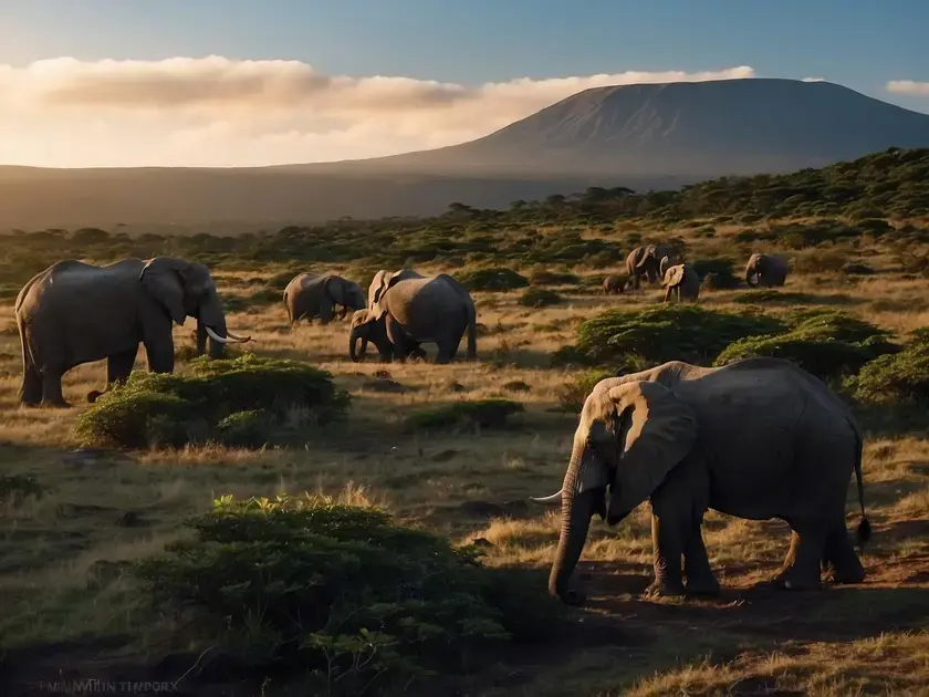 Trilha noturna no Monte Kilimanjaro